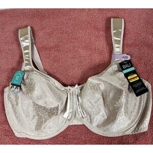 Bali Minimizer Bra Underwire Unlined Style DF3562 Tan Size 42D NEW